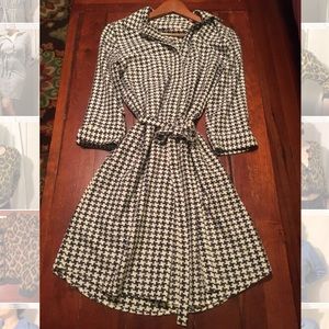 Vilagallo Black and White Patterned Shirt Dress